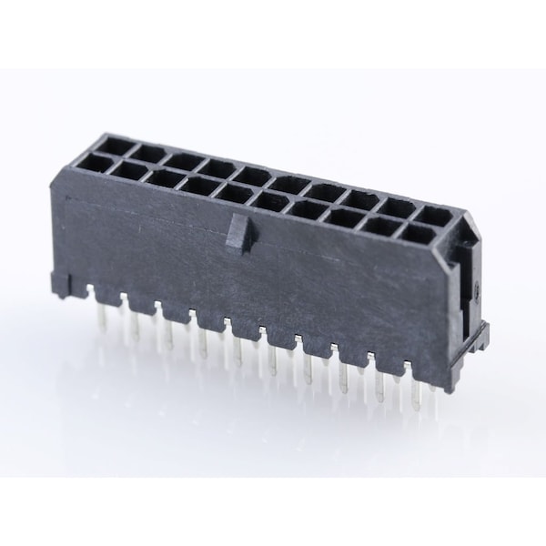 Molex Board Connector, 20 Contact(S), 2 Row(S), Male, Straight, Solder Terminal, Locking, Black 430452028 - main